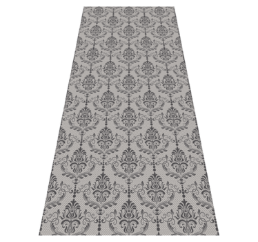 Alfombra vinilo gris floral ornamental - TenVinilo