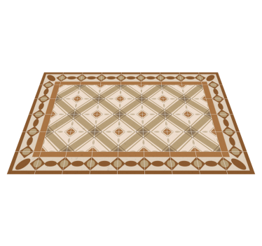 Alfombra vinílica hidráulica patrón inspirado en azulejos - TenVinilo