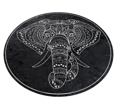 Alfombra vinilo mandala elefante de mármol - TenVinilo