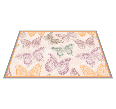Alfombra vinílica mandala mandala mariposa - TenVinilo