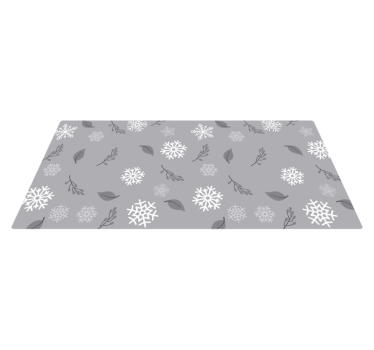 Alfombra vinílica cocina Fondo gris con copos de nieve - TenVinilo