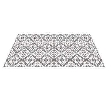 Alfombra hidráulica vinílica gris floral - TenVinilo