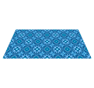 Alfombra vinílica hidráulica patrón azul ornamental - TenVinilo