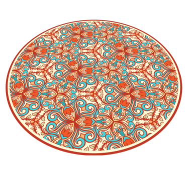 Alfombra vinílica mandala patrón circular adornado - TenVinilo