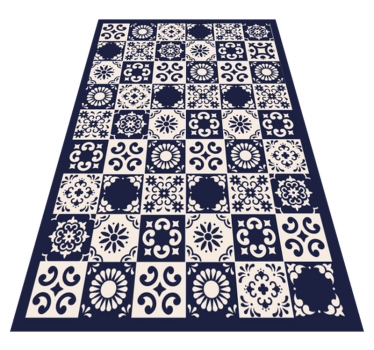 Alfombra vinílica hidráulica azulejos intrincados - TenVinilo