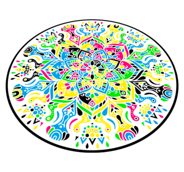 Alfombra vinílica mandala mandala vibrante - TenVinilo