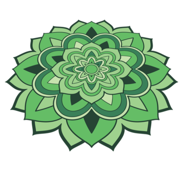 Alfombra vinílica mandala emblema de mandala verde - TenVinilo