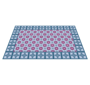 Alfombra vinílica hidráulica azulejo estampado adornado - TenVinilo