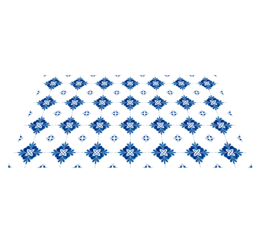 Alfombra vinílica hidráulica motivo floral azul - TenVinilo