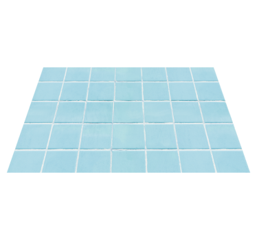 Alfombra vinílica hidráulica simulación de mosaico azul - TenVinilo