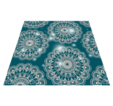Alfombra vinílica mandala patrón mágico azul - TenVinilo