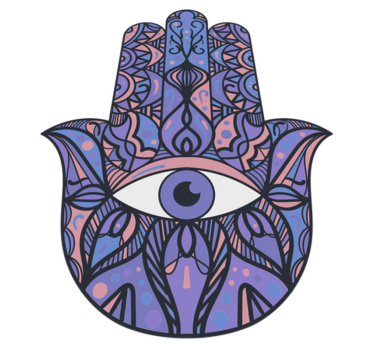 Alfombra vinílica mandala motivo de mano de hamsa - TenVinilo