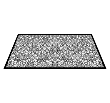 Alfombra de vinilo mandala Patrón de mandala blanco y negro - TenVinilo