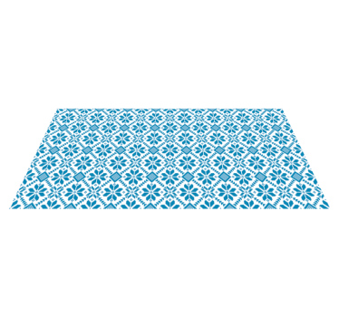 Alfombra vinílica hidráulica motivo de azulejo azul - TenVinilo