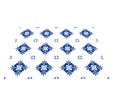 Alfombra hidráulica vinílica azul y blanca - TenVinilo