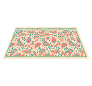 Alfombra vinílica mandala fusión de patrón paisley - TenVinilo