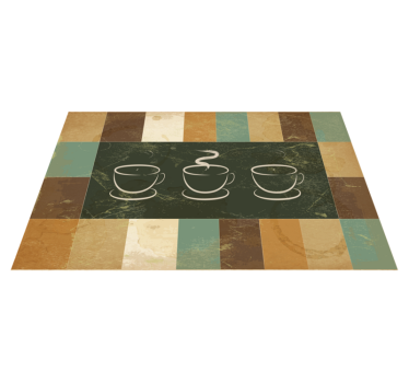 Alfombra de vinilo con frase Taza de anuncio de café - TenVinilo