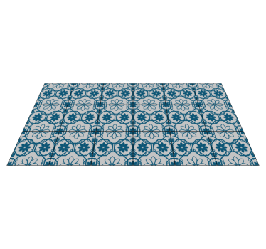 Alfombra vinílica hidráulica mosaico floral - TenVinilo