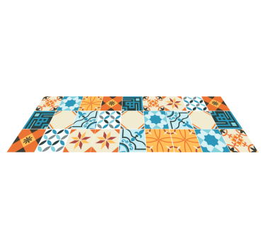 Alfombra vinílica hidráulica azulejos estampados - TenVinilo
