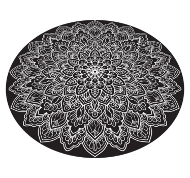 Alfombra vinilo mandala blanco y negro - TenVinilo
