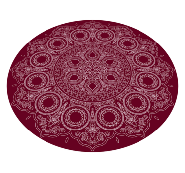 Alfombra vinílica mandala motivo rojo burdeos - TenVinilo