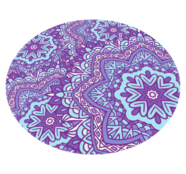 Alfombra vinilo mandala color azul y morada - TenVinilo