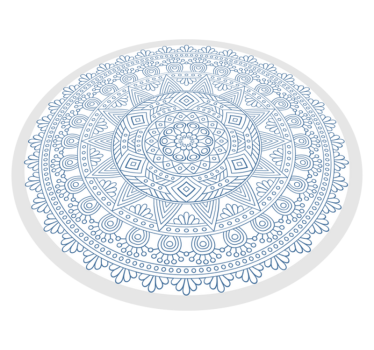 Alfombra vinílica mandala motivo azul complejo - TenVinilo