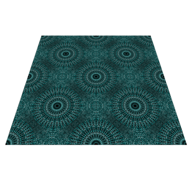 Alfombra de vinilo mandala Verde azulado - TenVinilo