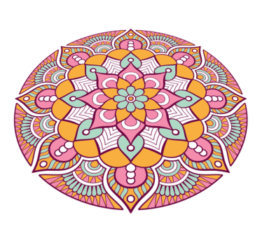Alfombra vinílica mandala concepto floral animado - TenVinilo