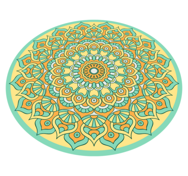 Alfombra vinílica mandala mandala de forma circular - TenVinilo