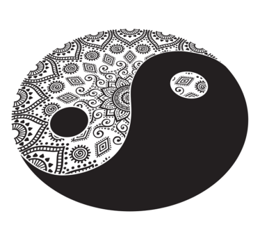 Alfombra vinilo mandala yin yang - TenVinilo