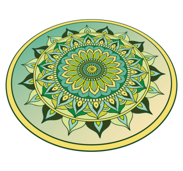 Alfombra vinilo mandala color verde - TenVinilo