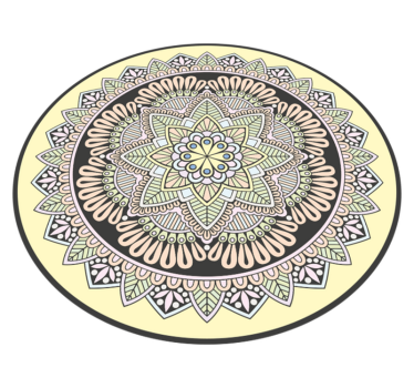 Alfombra vinílica mandala motivo circular complejo - TenVinilo