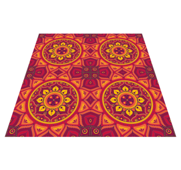 Alfombra vinilo mandala tonos rojos - TenVinilo