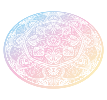 Alfombra vinilo salón mandala azul y rosa - TenVinilo