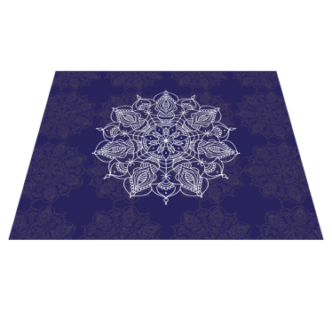Alfombra vinílica mandala diseño floral intrincado - TenVinilo
