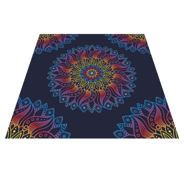 Alfombra vinílica mandala motivo vibrante colorido - TenVinilo