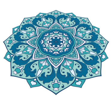 Alfombra vinílica mandala patrón elegante azul - TenVinilo