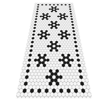 Alfombra vinílica hidráulica hexágonos de mosaico - TenVinilo