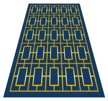 Alfombras de vinilo modernas Azul y dorado moderno - TenVinilo