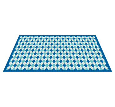 Alfombra vinílica hidráulica patrón de cuadros azules - TenVinilo
