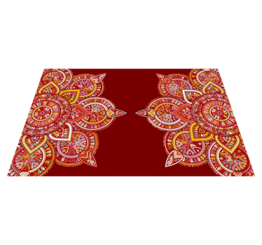 Alfombra vinílica mandala motivos geométricos vibrantes - TenVinilo