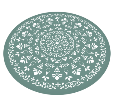 Alfombra vinílica mandala motivo de patrón floral - TenVinilo