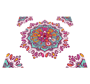 Alfombra vinílica mandala patrón intrincado y colorido - TenVinilo
