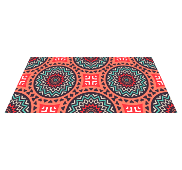 Alfombra vinílica mandala patrón de medallón geométrico - TenVinilo