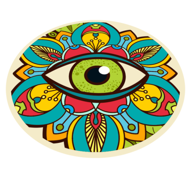 Alfombra vinílica mandala patrón de ojos coloridos - TenVinilo
