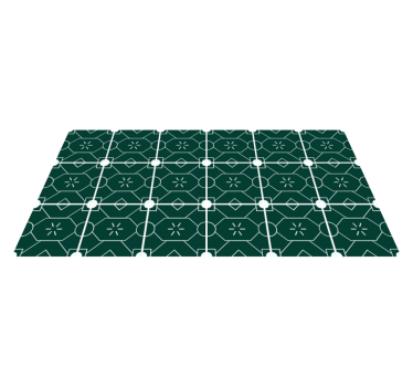 Alfombra vinílica hidráulica arreglo geométrico verde - TenVinilo