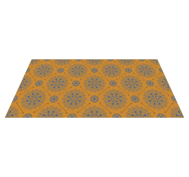 Alfombra vinílica mandala elegante estilo naranja - TenVinilo