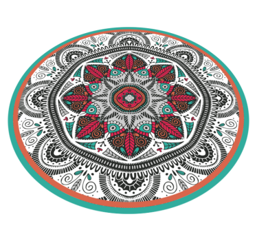 Alfombra vinílica mandala foco gris circular - TenVinilo