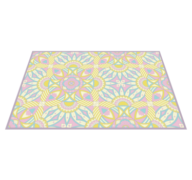 Alfombra vinílica cocina Mandala perfecta cocina colorida - TenVinilo